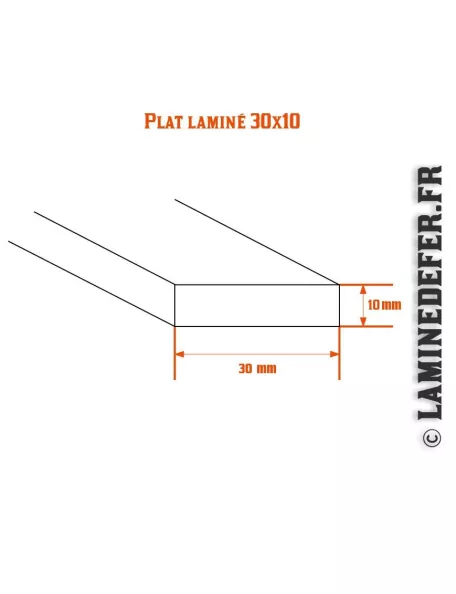 Fer Plat Acier 30x10 Mm - Longueur Au Choix De 100 à 300 Cm, Brut, S235