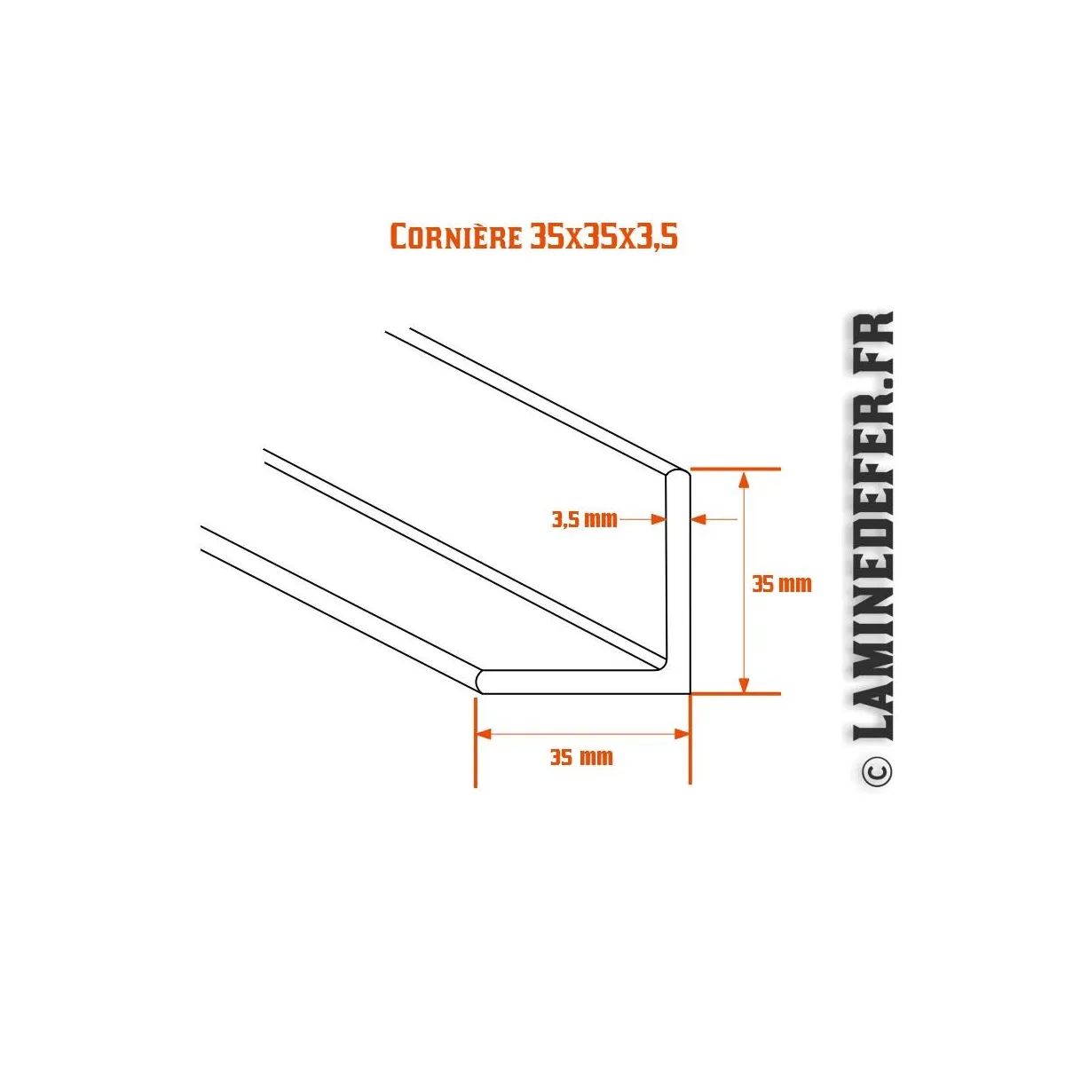 Cornière Acier Galvanisé 35x35x3,5 Mm - Longueur Au Choix De 50 à 300 Cm | Profilé Métallique Bricolage