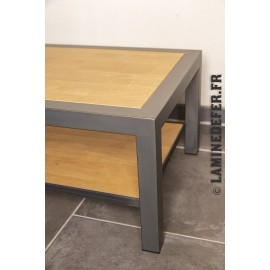 Cadre en cornière acier de 30x30x3 pour plateau de table en bois