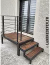Structure métallique pour escalier bois en tube profilé carré de 50x50x2 mm