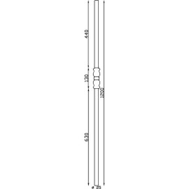 Schéma du poteau en acier rond Ø 25 réf. 06111