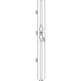 Schéma du poteau départ d'escalier en acier réf. 06131