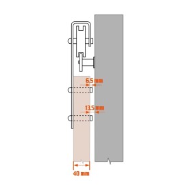 Système de porte coulissant kit monture type E - écart entre le mur et la porte