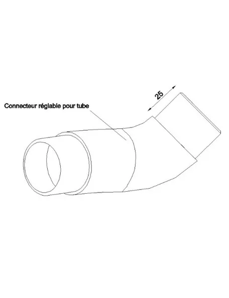 Connecteur d'angle réglable pour tube rond D 42,4mm