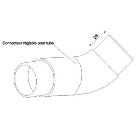 Connecteur d'angle réglable pour tube rond D 42,4mm