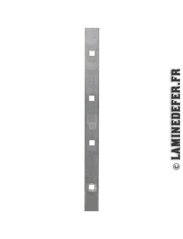 barre métal perforée 40x8mm pour barreau carré 14 mm longueur 2 mètres - ref. 17042