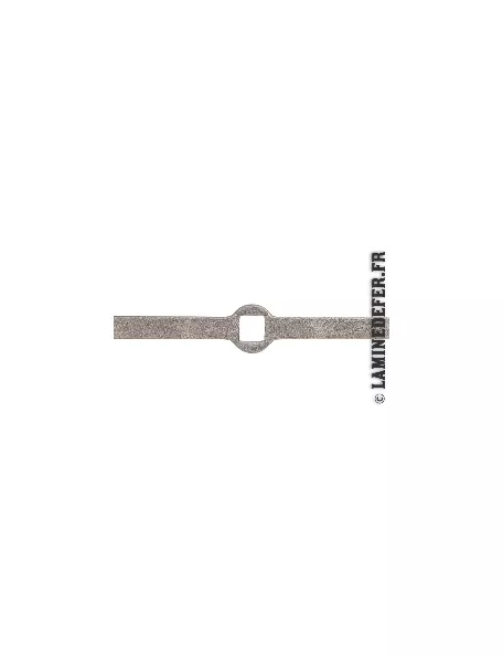 Barre acier carré à trous pour grille métallique 2 mètres