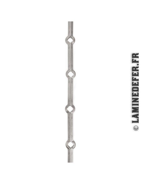 Barre de fixation acier pour grille métallique - 14 trous de 16 mm longueur 2 mètres