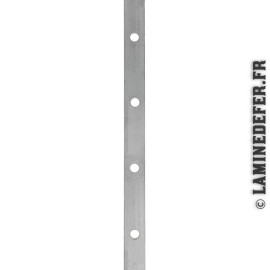 Barre de fer plate percée 3 trous D12 mm longueur 50 cm