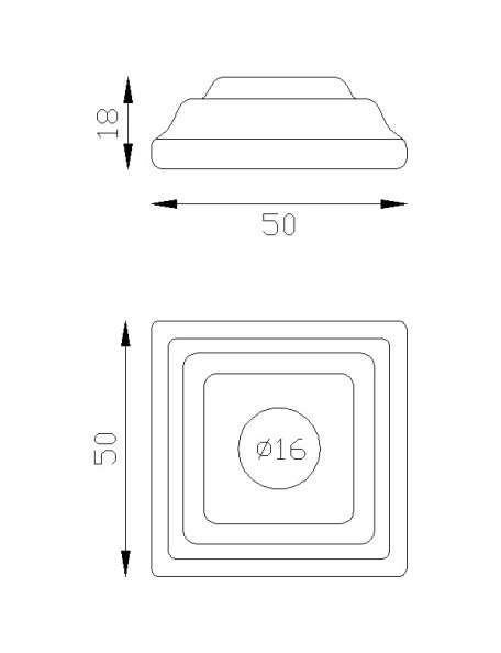 Schéma cache scellement carré pour rond 16 mm SF16095