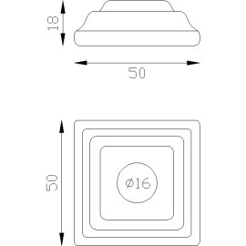Schéma cache scellement carré pour rond 16 mm SF16095