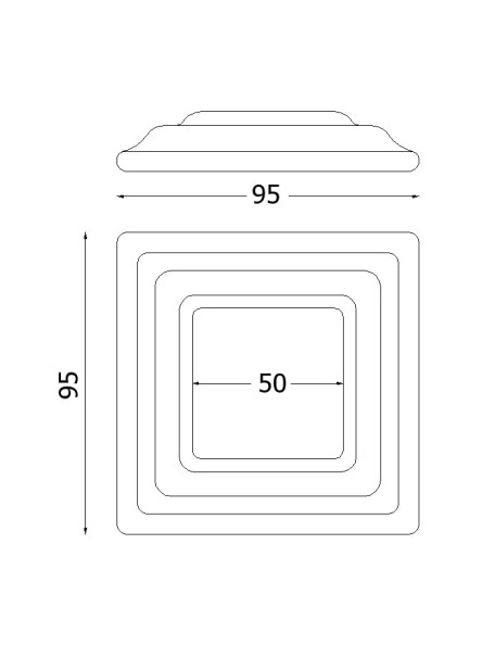 Schéma cache scellement pour carré 50x50 SF SF160983