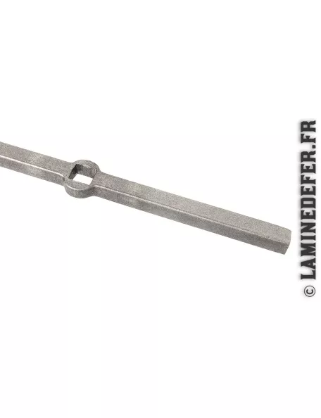 Barre trouée pour fixation de barreau 14 mm en acier