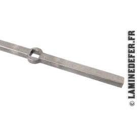 Barre trouée pour fixation de barreau 14 mm en acier