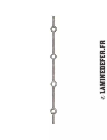 Acier carré plein à trous de 14 mm pour grille métallique
