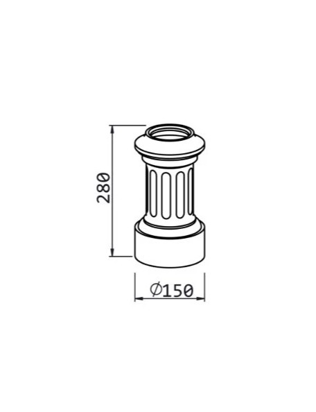 Dimensions Base de colonne forme tradition royale hauteur 280 mm