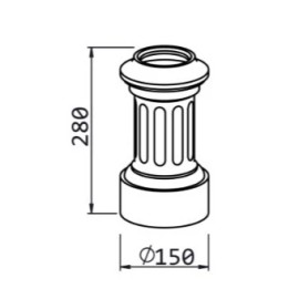 Dimensions Base de colonne forme tradition royale hauteur 280 mm