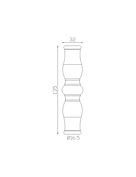 Schéma Garniture de barreau  135x32 mm acier tourné non taraudée SF02105