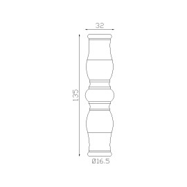 Schéma Garniture de barreau  135x32 mm acier tourné non taraudée SF02105