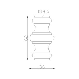 Schéma Bague 62x36 mm pour barreau rond 14 mm SF021529