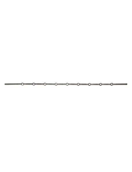 Barre métallique à trous renflés pour carré 14 mm