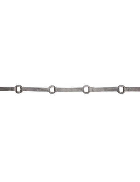 Barre fer à 4 trous renflés pour carré 14 mm