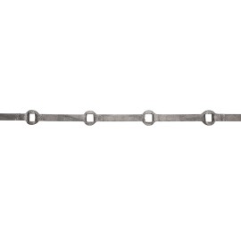 Barre fer à 4 trous renflés pour carré 14 mm