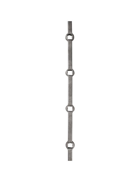 Fer carré plein troué pour barreaudage de 14 mm pour grille et clôture