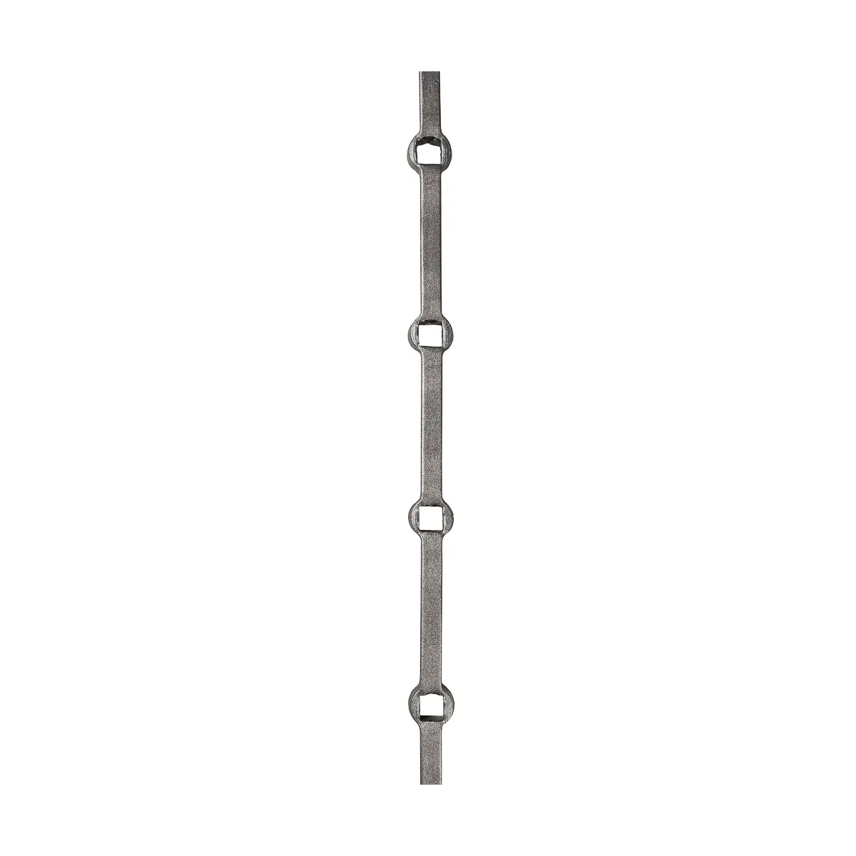 Fer carré plein troué pour barreaudage de 14 mm pour grille et clôture