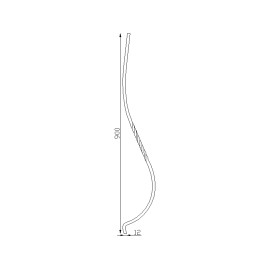 Barreau galbé H 900-Torsade centrale-carré 12-SF09044