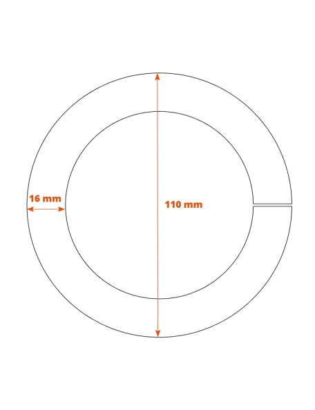 Cercle en acier Ø 110 mm en carré 16 mm