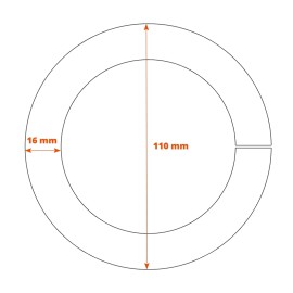 Cercle en acier Ø 110 mm en carré 16 mm