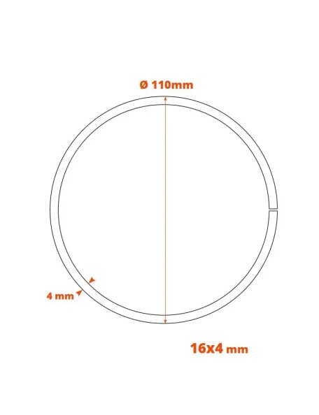 Schéma cercle Ø 110 mm en plat de 16x4 mm 14161