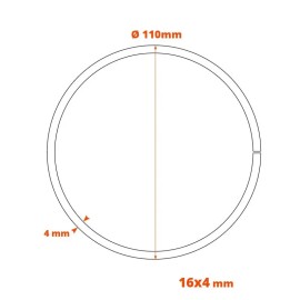 Schéma cercle Ø 110 mm en plat de 16x4 mm 14161