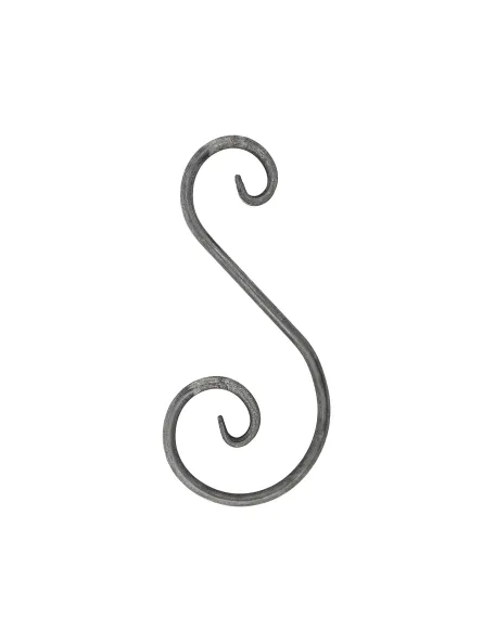 Volute fer forgé en S 290x130 mm en rond de 10 mm