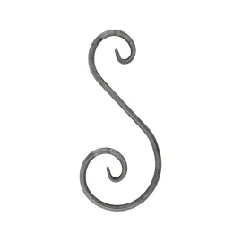 Volute fer forgé en S 290x130 mm en rond de 10 mm