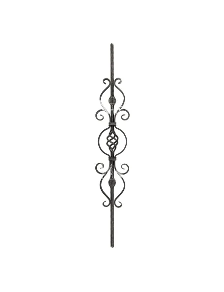 Barreau acier martelé carré 12 mm - H 95 cm - SF07081