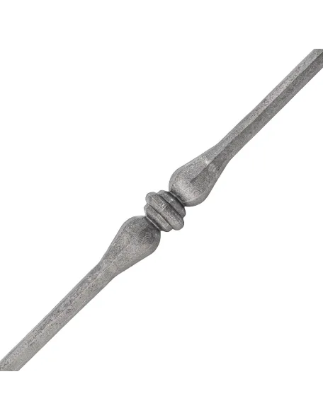 Barreau fer forgé en acier martelé à facette 1 mètre