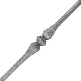 Barreau fer forgé en acier martelé à facette 1 mètre