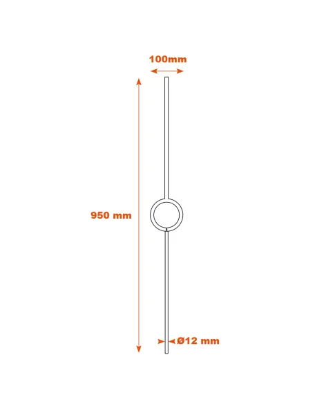 Barreau  motif cercle 950x100-Ø12 mm SF07156