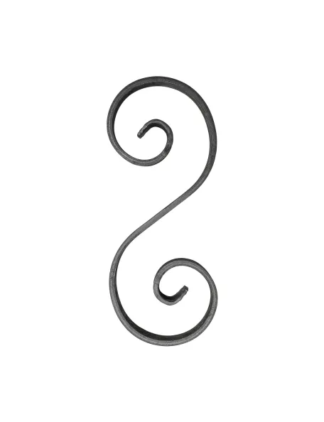 Volute fer forgé 280x115 mm en plat de 14x6 mm