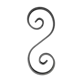 Volute fer forgé 280x115 mm en plat de 14x6 mm