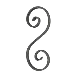Volutes fer forgé 280 x 115 mm en plat de 14 x 6 mm