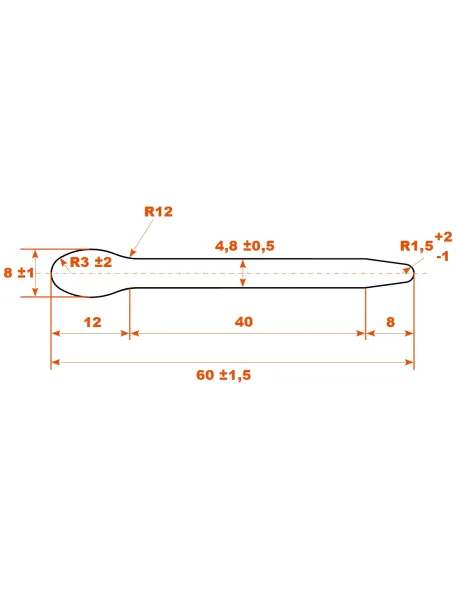 Profil hydrodynamique acier 60x8x5 mm - pour grille ichtyocompatible