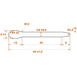Profil hydrodynamique acier 60x8x5 mm - pour grille ichtyocompatible