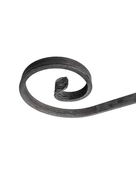 Volute fer forgé en queue de carpe - plat 14x6 mm