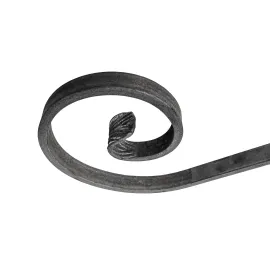 Volute fer forgé en queue de carpe - plat 14x6 mm