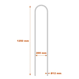 Schéma Barreau en U 1250mm Ø12 SF09081