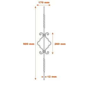 Schéma barreau avec volutes 07021