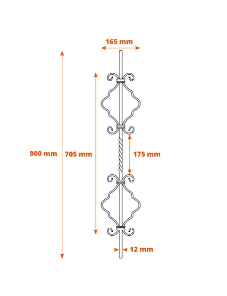 Schéma barreau doubles motifs SF07022